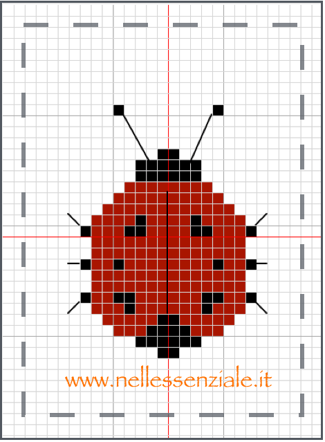 schema punto croce coccinella