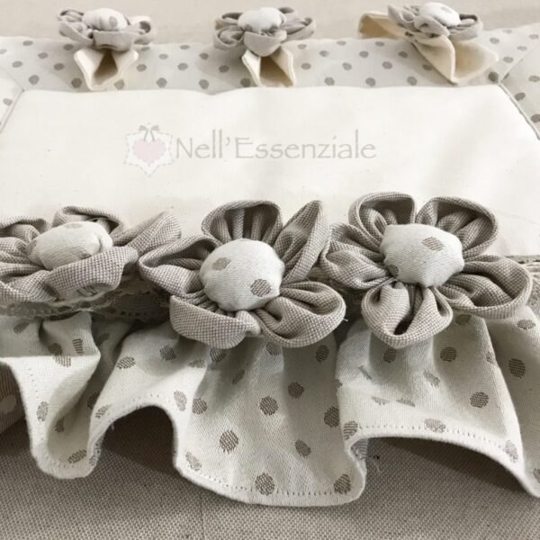 Copri forno shabby chic a pois avorio