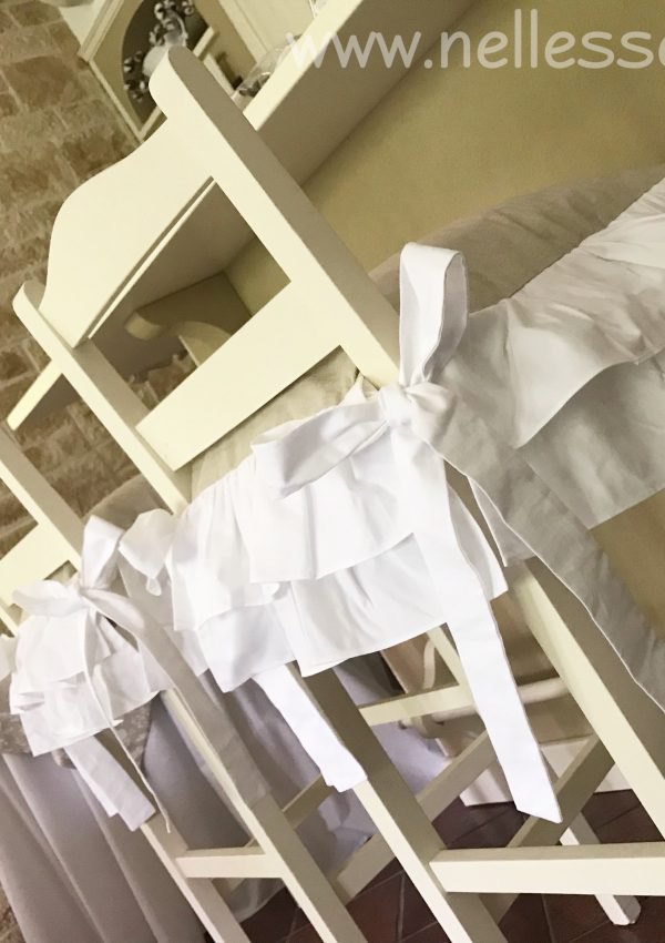 Cuscini sedia shabby bianchi e tortora linea basic