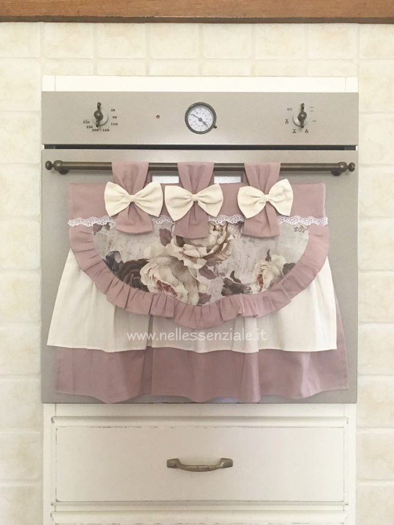 Copriforno Shabby flowers in rosa