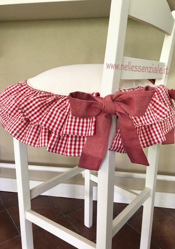Cuscini sedie per cucina country in rosso