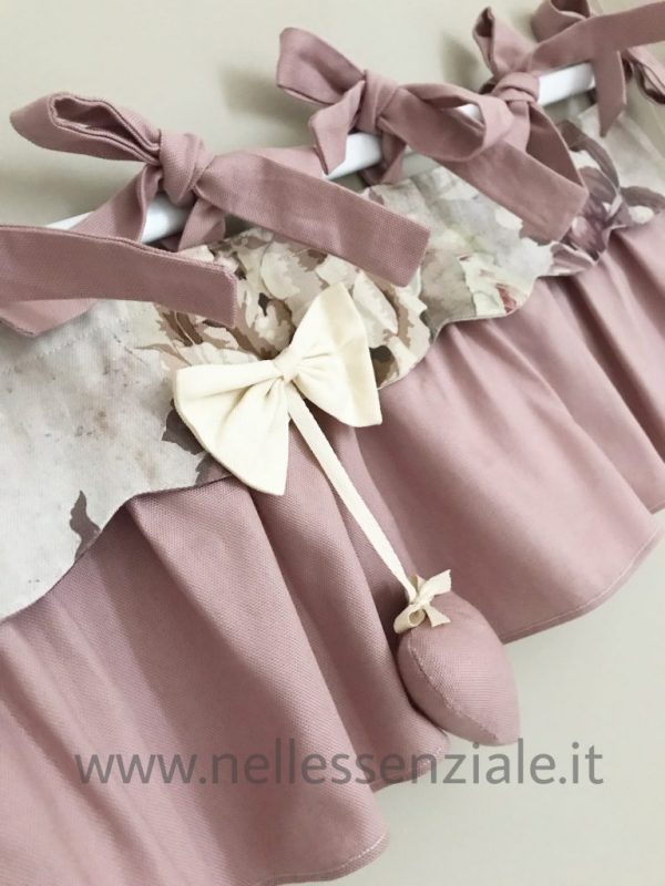 Mantovana per tenda shabby flowers rosa