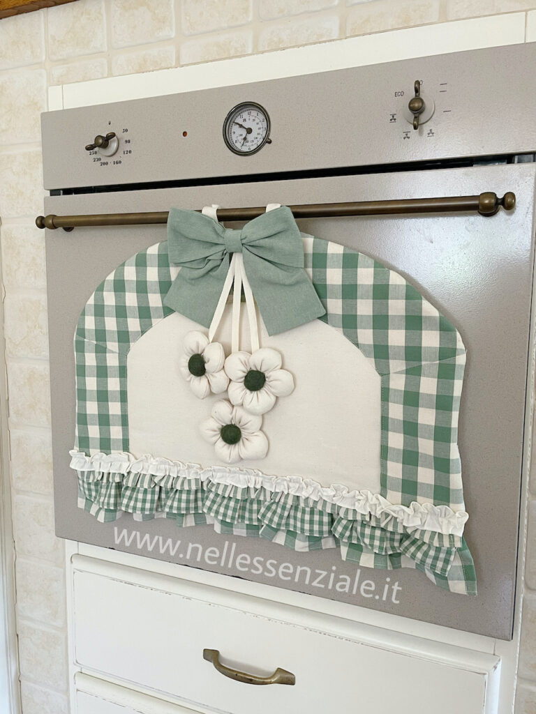 Set cucina country flowers verde